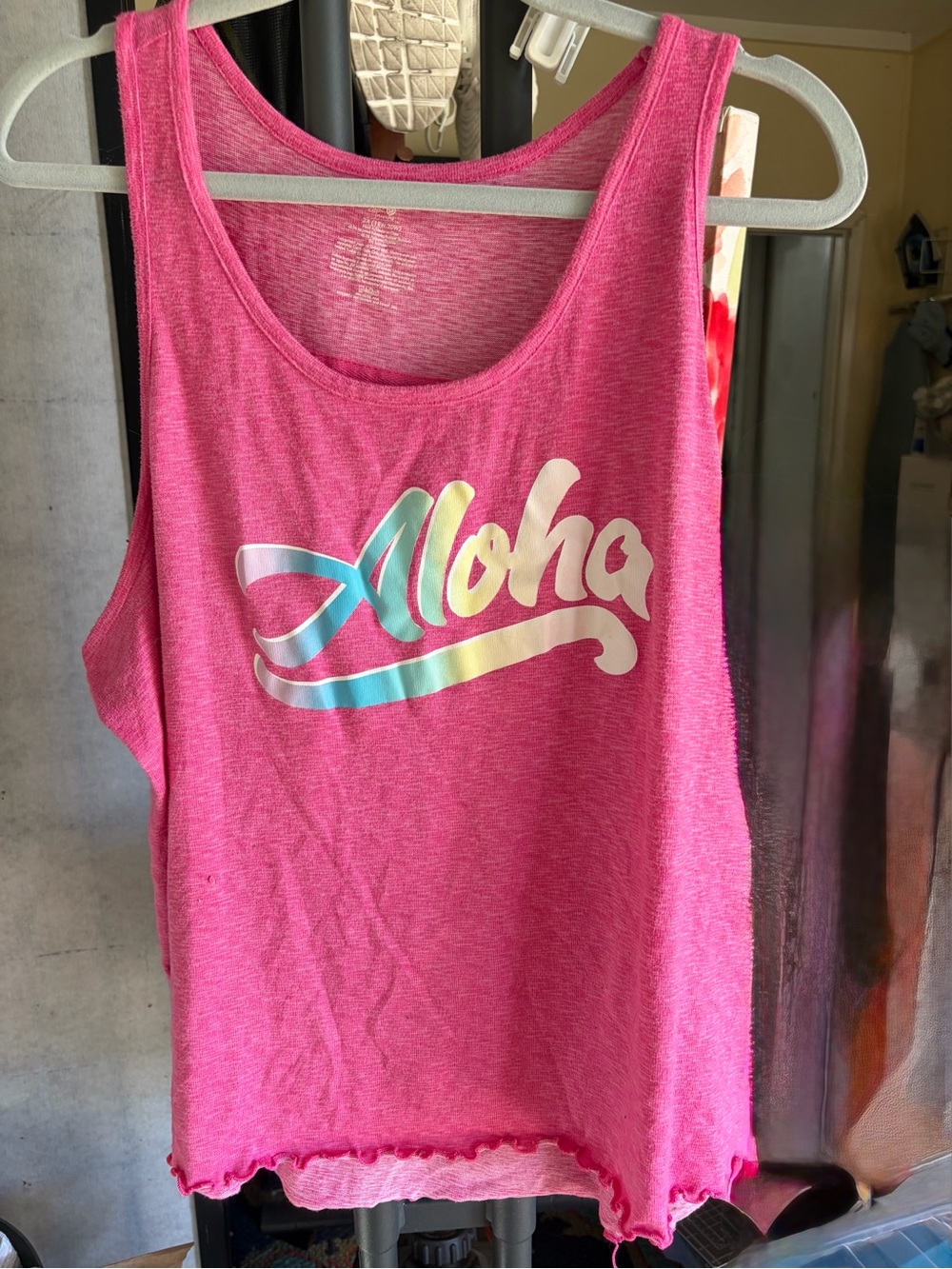 Pink Aloha Graphic Tank Top — Women’s Sleeveless Tee